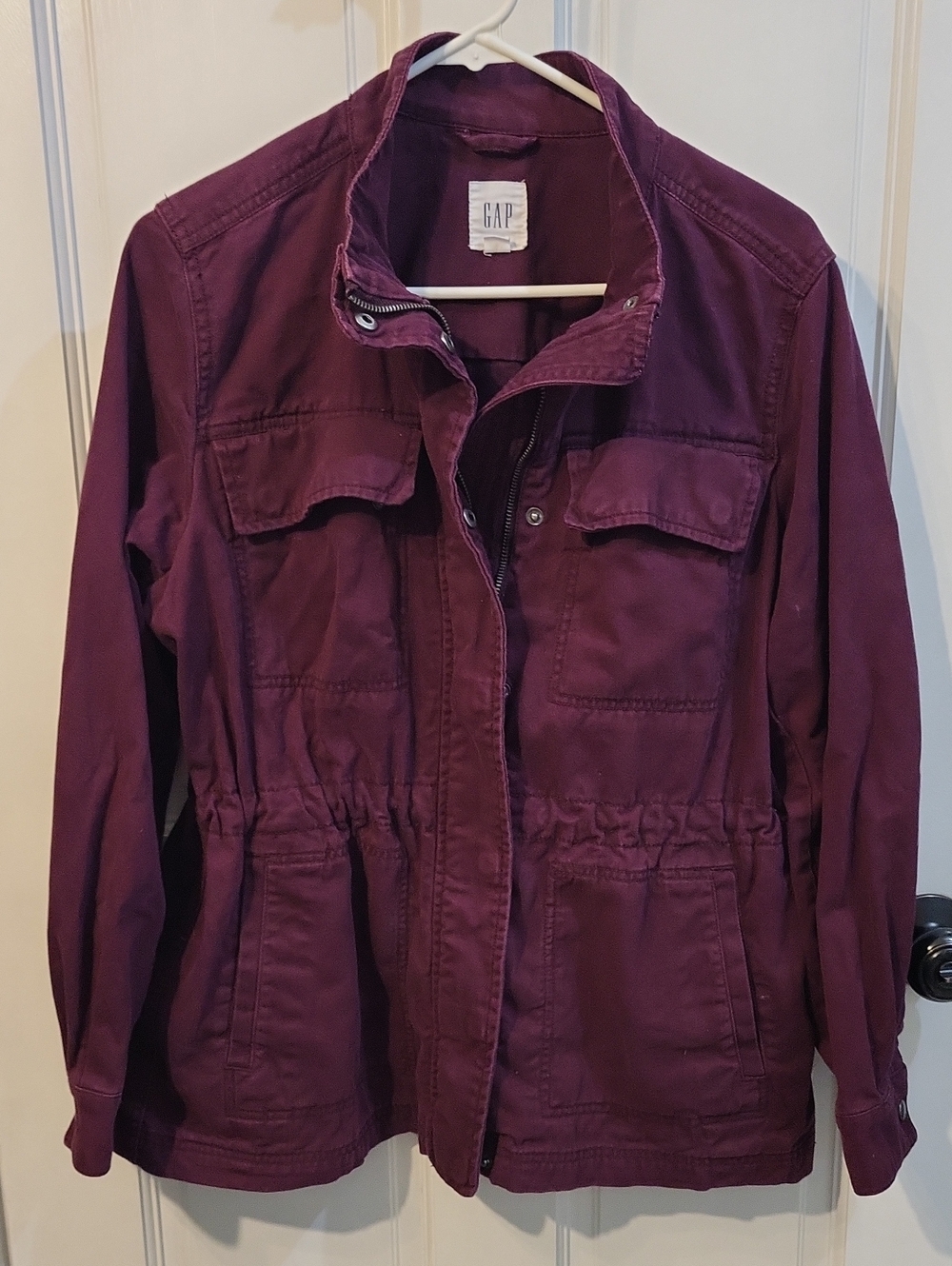 GAP Plum Utility Jacket with Cinch Waist